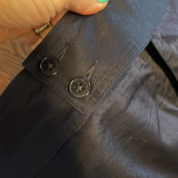 Lauren Ralph Lauren premium cotton pencil skirt navy front button zip closure 12 - Picture 4 of 9